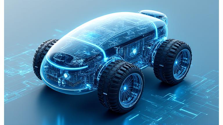 自律型海洋調査ロボットのシステム構成図：AI、センサー、通信モジュールが統合された様子