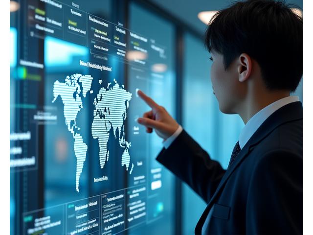 セキュリティコンサルティングの概念図。専門家がデータとグラフを分析し、戦略を立てている。