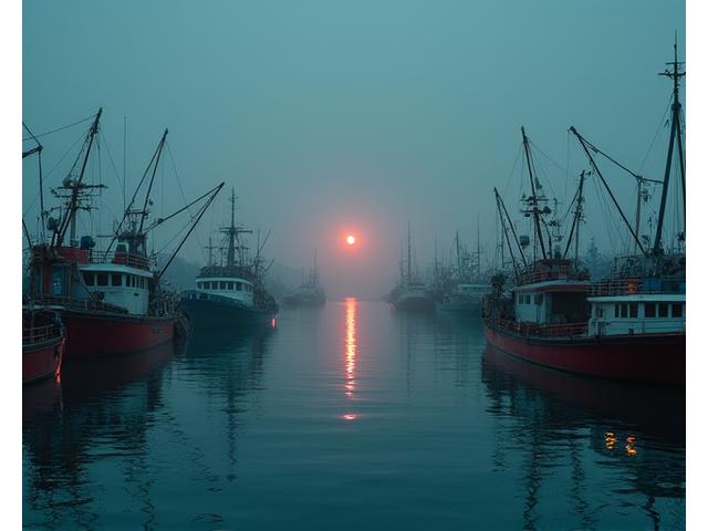 漁港に近づく赤潮を早期に検知する様子