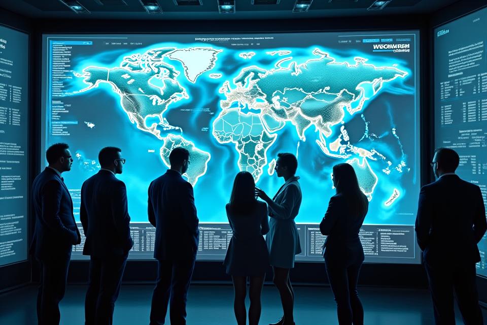 研究者と政府関係者がデータを見ながら議論している様子